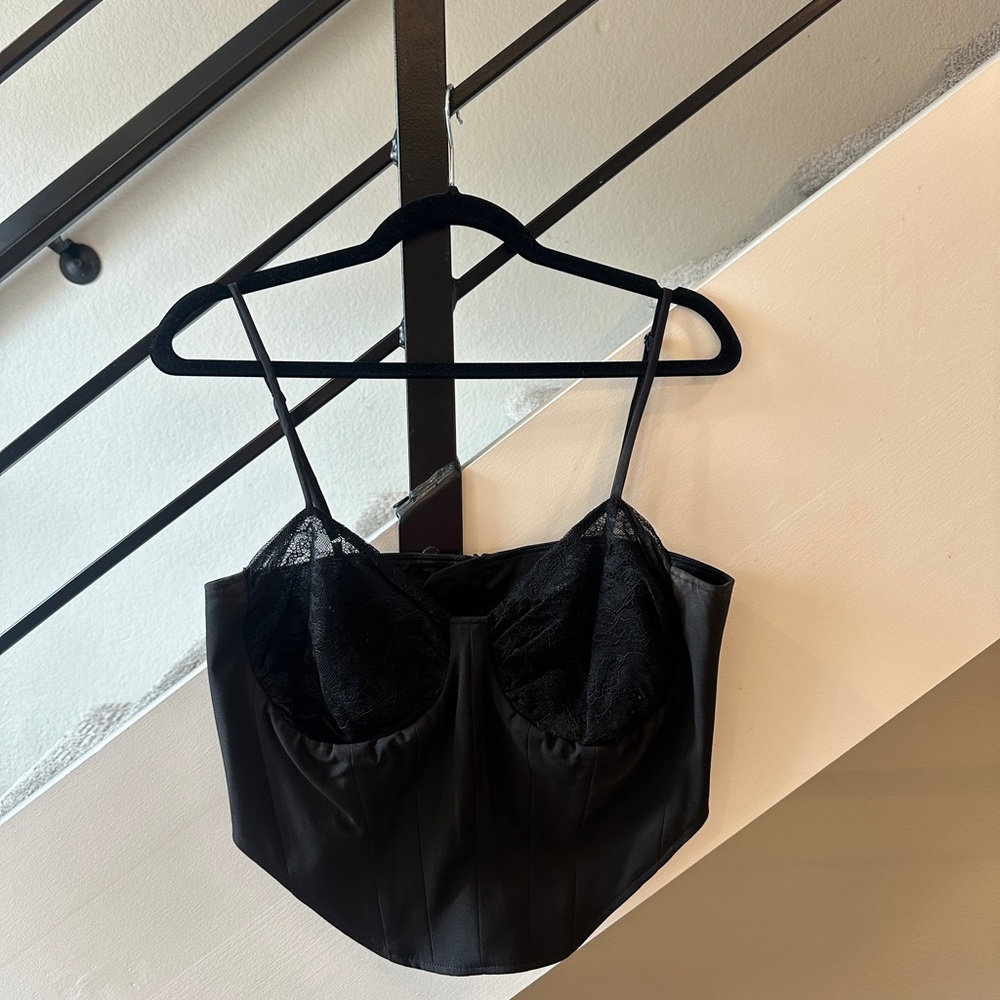 Bardot Black Lace Design Tank Top